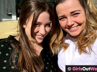 Busty Blonde Gives Cunnilingus to Big-Tits Brunette