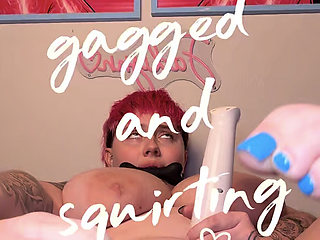 BBW Bit Gagged Solo Masturbation and Squirting