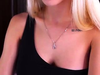 Perfect blond making solo masturbation