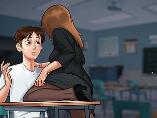 Fucking and cumming with the dominant teacher, she gave me sittin' on cock - SummerTimeSaga