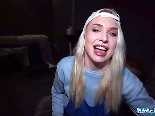 Big Tits Blonde Delivery Girl Gets Fucked in Public