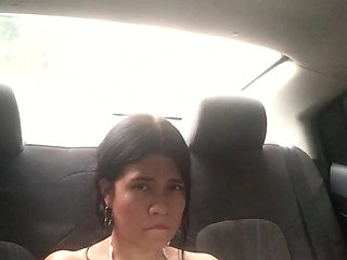 Latin slut calls her husband when he is masturbating in uber.