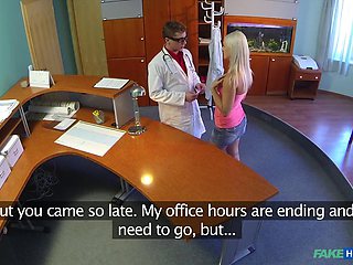 Blanche Bradburry, Sexy Blonde Patient, Devours Doctors Big Cock in Steamy Blowjob Before Inten