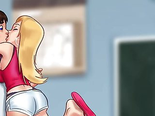 Summertime Saga - Roxxy Gives Tits Blowjob - Big Natural Tits Blowjob - Animated Porn game