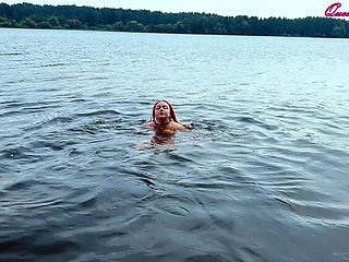 Russian Goddess QueenEkatirin Fucks Hard by the River