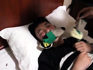 Gay Asian twink sucked and fucks an ass