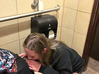 Wife Almost Caught Sneaking in to Restroom to Get Fucked