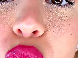 Slow Motion Lip Trembling Red Lipstick Raspberries