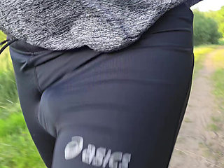 Outside in public Walking with a bulge in my leggings