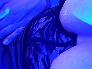 Hot Latina MILF Under Blue Light Gets Oral Sex, Dildo Masturbation and Juicy Fluids with Orgasms