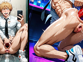 Blonde Ftm Twink Gets His Tight Ass and Pussy Stretched Wide O... Fisting with Huge Dildos and Fists. Bara Hentai Animation