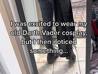 NSFW Tiktok Cosplay Star Wars Lady Vader Sexy Tease Ripped Pants Big Ass Petite PAWG Perfect Natural Body