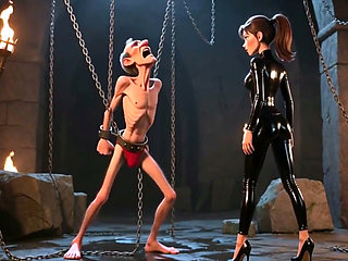 Ballbusting - Dominatrix Kicks Bound Man's Balls