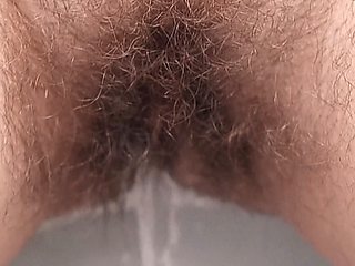 Hairy pussy pee