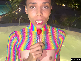 Wet Latina Teasing Me by the Pool