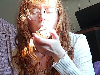 Violet lovely amateur redhead woman toying