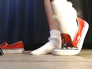 Ruffled White Socks Vans Flame Sneakers Shoeplay