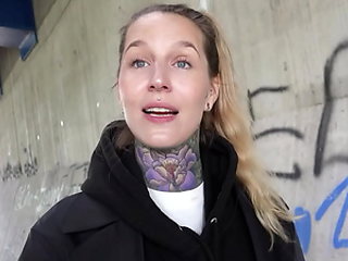 GERMAN SCOUT - Crazy German Tattoo Model Lisa Rocketcock Pickup for Casting Fuck