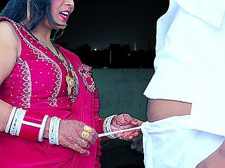 2024 Karwa Chauth- Desi Young Wife Pinki Had Blowjob in Front of Moon, Cumshot on Her Big Ass