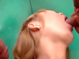 Slutty Rui deepthroating two veiny cocks for jizz