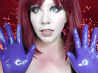 Short Purple Latex Gloves Show off and Shine