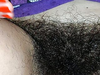 Amateur wife fingers her hairy pussy. Hot brunette hairy pussy, hairy bottom, big tits, big nipples.