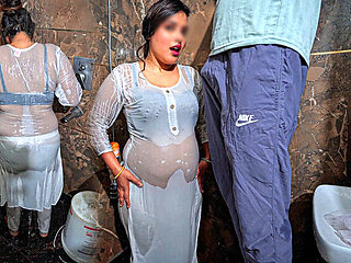 Desi Indian Bhabhi Seduced and Fucked Hard by Jija in Shower - Big Ass Doggy Style & Tight Pussy
