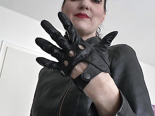 Sniffing Leather Gloves, Hand Over Mouth Lady Victoria Valente Instructions for Masturbating