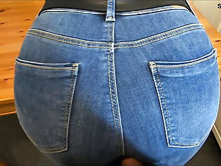 Again?  STEPMOM  lends him her nice ass in jeans to jerk off and cum  - Shely81