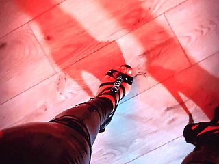 Latex Legging, High Heels in My New Dungeon - Mistress Julia