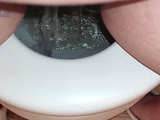 Extreme Closeup Hairy Pussy Pissing Into Toilet