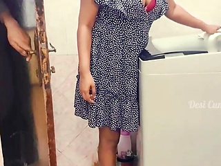 In the Washing Room, We Hard Fuck and Naked Fun with the Stepsister Secretary