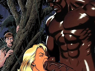 White Wife Sucks Huge Black Cock While Cuckold Husband Watches – Cartoon Porn Story