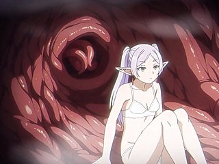 A Short Detour: Frieren takes raw tentacle DP & x-ray creampie inside the den