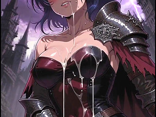 Heroic DARK Fantasy Warrior, Anime Ai generated