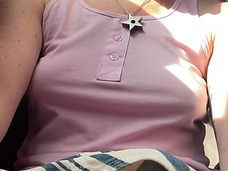Commando in a miniskirt gives easy pussy access on the bus, and makes my fingers smell amazing!