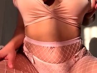 Louisa Khovanski Nude Pink Mesh Lingerie Strip Video Leaked