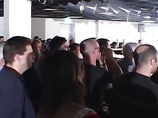 Audience Watches with Joy as the Three Sluts Receive DP During the Foursome on Stage