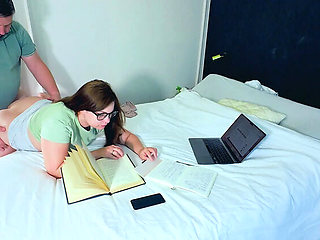 Free Use Pussy While I Study - Big Ass Brunette MILF Doggy Style & Missionary