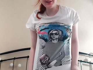 Little redhead in glasses makes you cum!