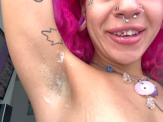 Armpit Fetish Sweaty Spitting on My Armpits Squirting Vibrator Ass Worship Spanking Winking Asshole