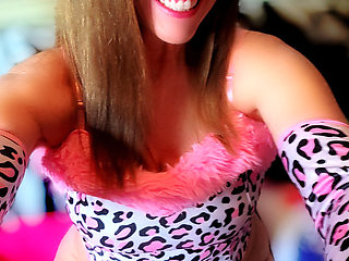 I’m Your Halloween Pink Leopard Slut - Watch Me Lick My Big Tits, Fuck a Dildo & Beg You to Creampie My Tight, Wet Pussy