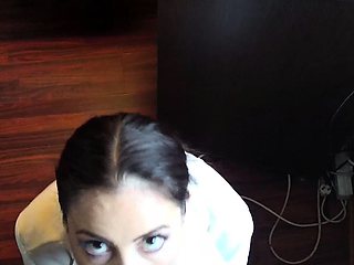 Sexy Brunette POV Blowjob Pornstars Swallow Cum