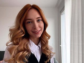 Skinny Teen Secretary Gets Cum on Her Pussy During Boss Role Play - Loly Nebel