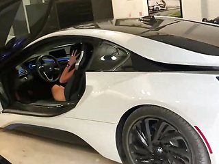 Exotic Cars, Exotic Girl. Bonnie Rizin' at Home with Bmw I8 & Lamborghinis