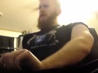 Muscular Redhead Jerks Off His Huge Cock