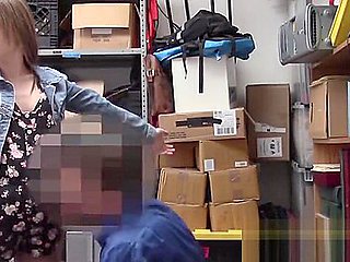 Scared teen 18+ gets fucked by mall cop in his office