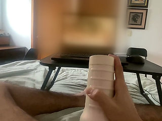 Watching Her With a Fleshlight Until He Cums