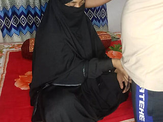 Muslim teen in burka gives step brother hard blowjob and gets fucked homemade sex