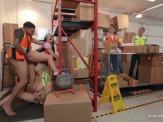 Working Girls at Warehouse: Interracial Threesome - Celtic Iron, Air Thugger, Chloe Surreal, Nick Strokes, Mike Avery, Lexi Samplee